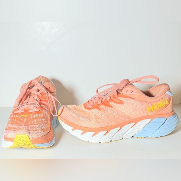 Hoka Gaviota 4 Women's Everyday Running Shoes Shell Coral / Peach Parfait 8.5 - Picture 1 of 12